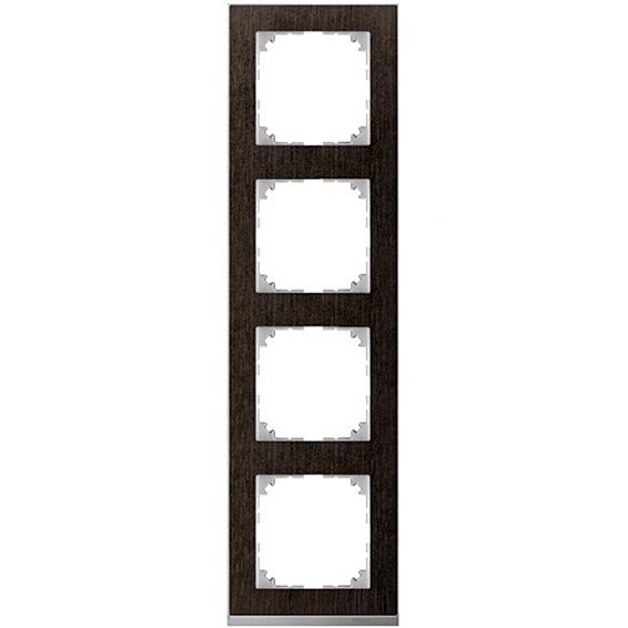 Рамка 4 поста Schneider Electric MERTEN M-PURE DECOR, венге, MTN4040-3671