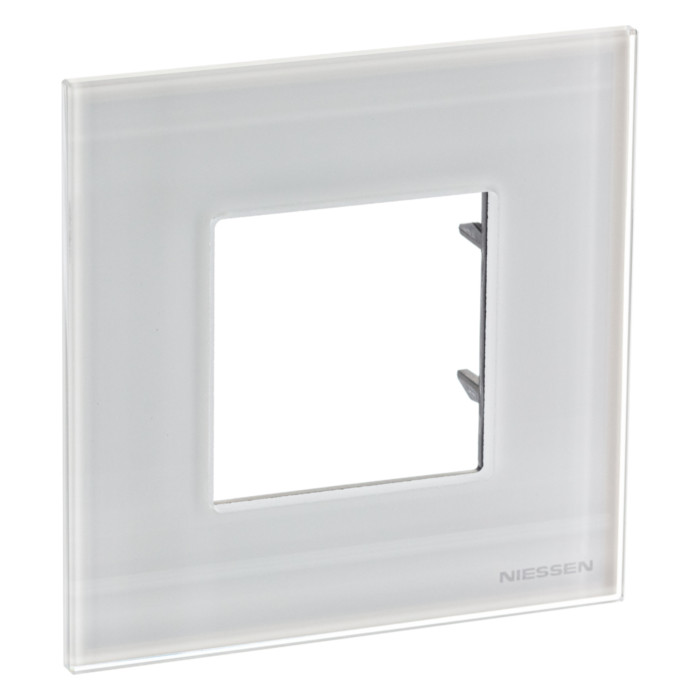 Рамка 1 пост ABB ZENIT, белое стекло, 2CLA227100N3001