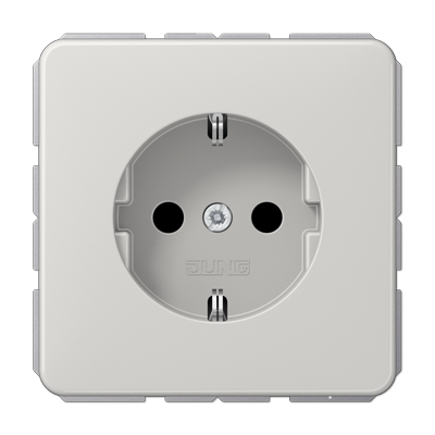 Розетка Jung CD 500, скрытый монтаж, с заземлением, светло-серый, CD1520LG