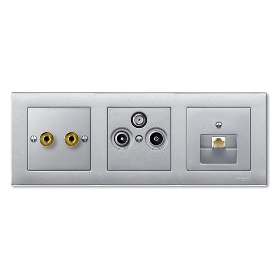 Рамка 3 поста Schneider Electric MERTEN M-PLAN, алюминий, MTN486360
