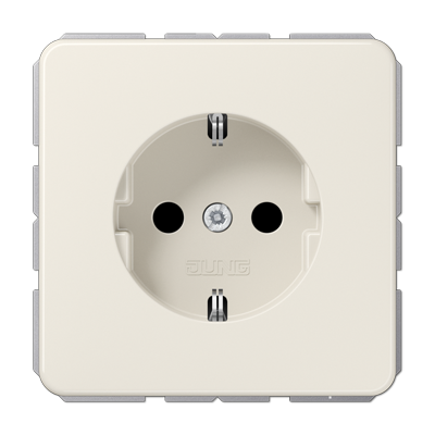 Розетка Jung CD 500, скрытый монтаж, с заземлением, слоновая кость, CD1520