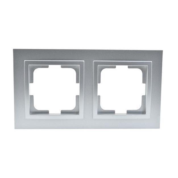 Рамка на 2 поста Mono Electric Despina серебро 102-210000-161